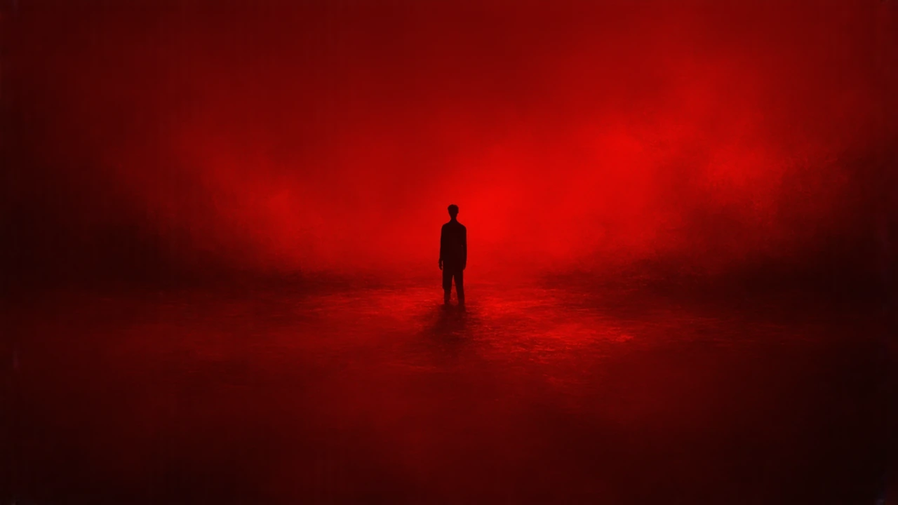 Cinematic framed live-action keyframe in a bold, experimental avant-garde fusion of high-end studio photography, abstract color field painting, and su