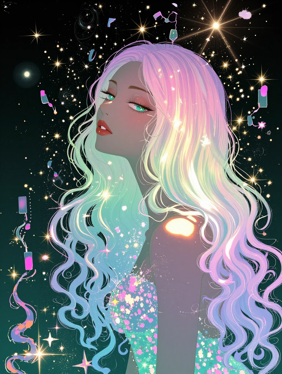 Pastel mermaid ombre design. Rainbow pastel, platinum ombre hair, gorgeous face