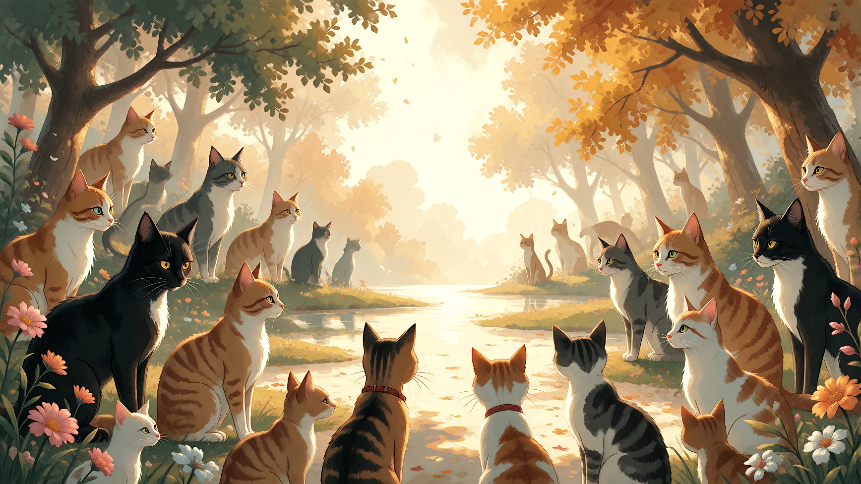 a world of cats. cats of all sizes species
