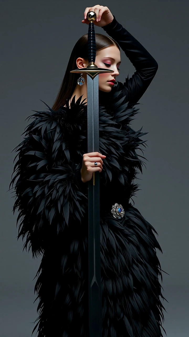 { "concept": "obsidian_blade_dark_angel_portrait", "format": "single_frame_editorial_portrait", "aspect_ratio": "9:16", "subject": { "type": "female_model", "identity_preservation": "high preserve facial structure, skin texture, natural features from