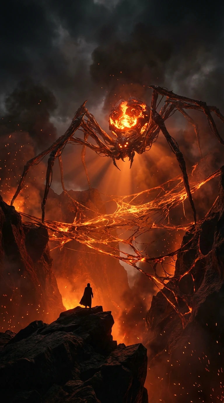 From the ashes of the world, she rose. A titan of needles and fire, stitching the sky with burning l…