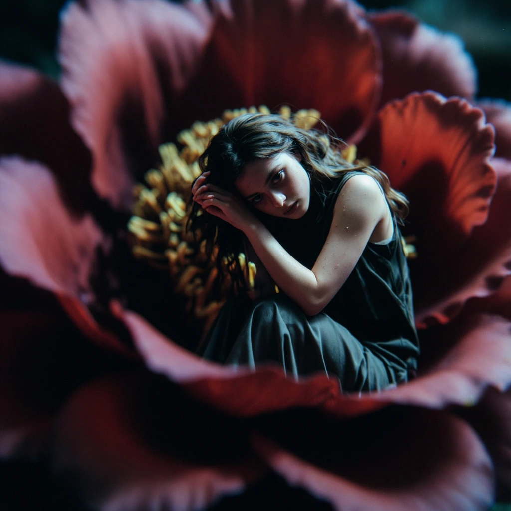 Art purifies our souls from the dust of everyday life... and it is from this reflection that we create a shocking, expressive and dark image in the spirit of #Koronskaya. A beautiful, dark, romantic,dramatic bohemian woman sitting melancholically, he