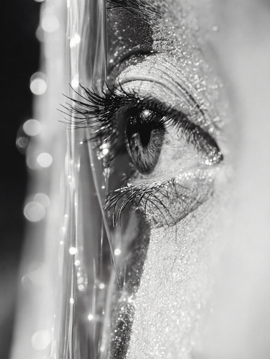 waterfall eye close up, iris