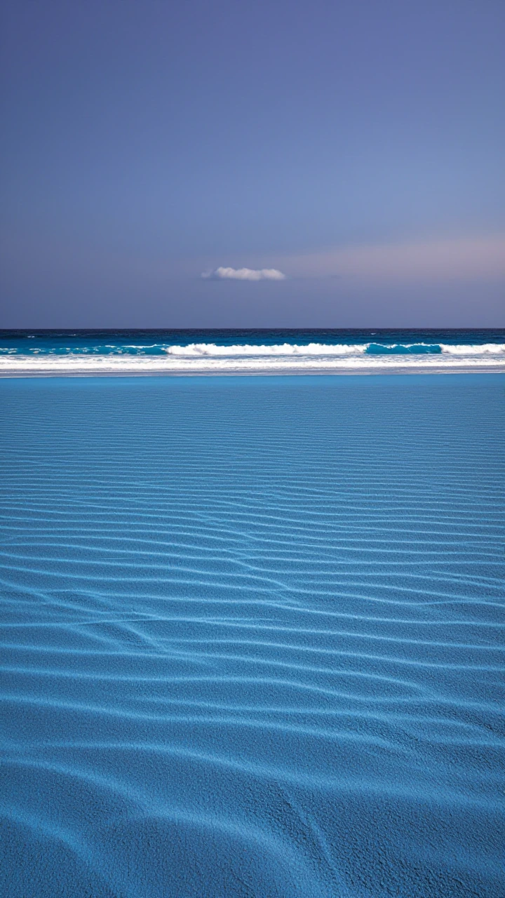 beautiful beachy vibes, blue sand, blue ocean water