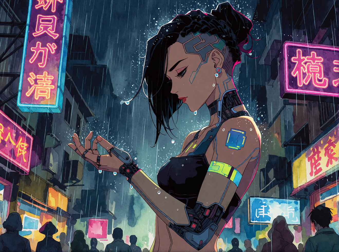 why do rainy cyberpunk aesthetics hit different at night
