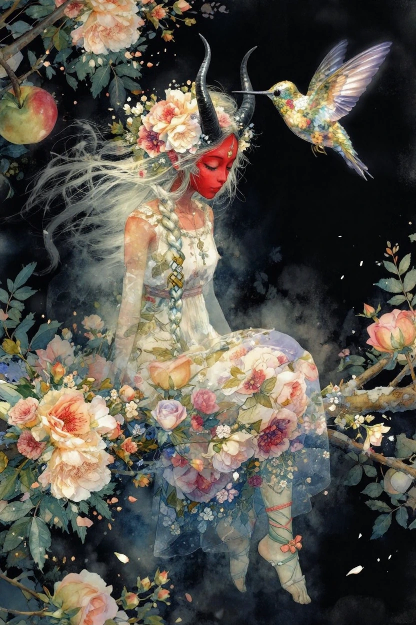 (masterpiece, best quality, amazing quality, very aesthetic, extremely detailed, very detailed, absurdres, newest, highres, score_9, score_8), @Yoneyama_Mai) Aka-Oni, oni, oni horns, colored skin, red skin, smooth horns, black horns, straight horns,