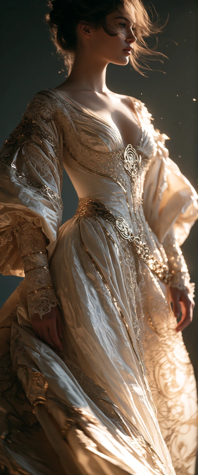 Ultra-photorealistic, hyper-detailed, full-body image of a young beautiful princess in a powerful, confident pose. Cinematic realism, sensual dominance conveyed through body language, posture. She stands with subtle hip tilt and arched spine, shoulde
