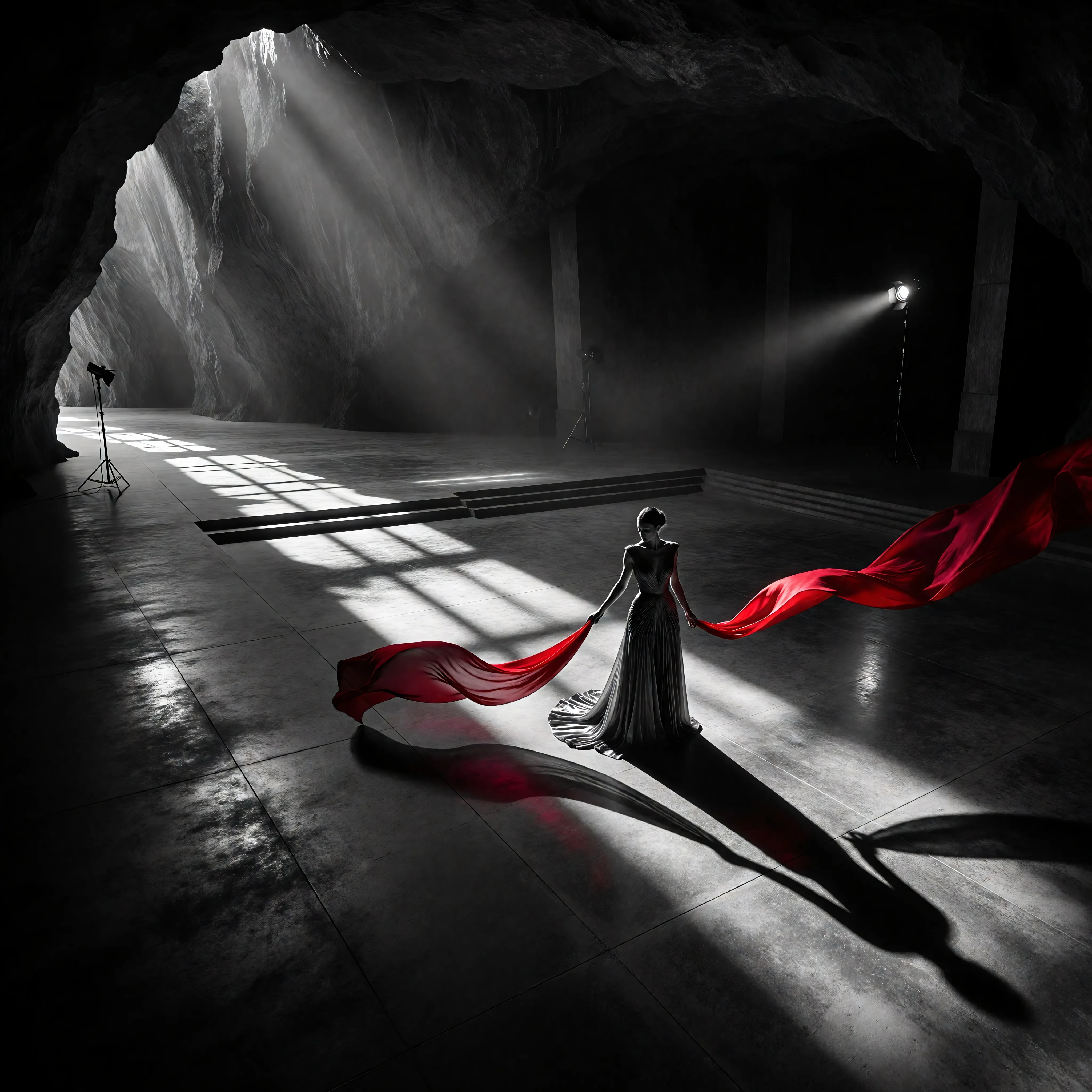 beautiful photography of world of grace, quiet mood and sophistication, black and white photography, extreme contrast, dynamic range, high angle view