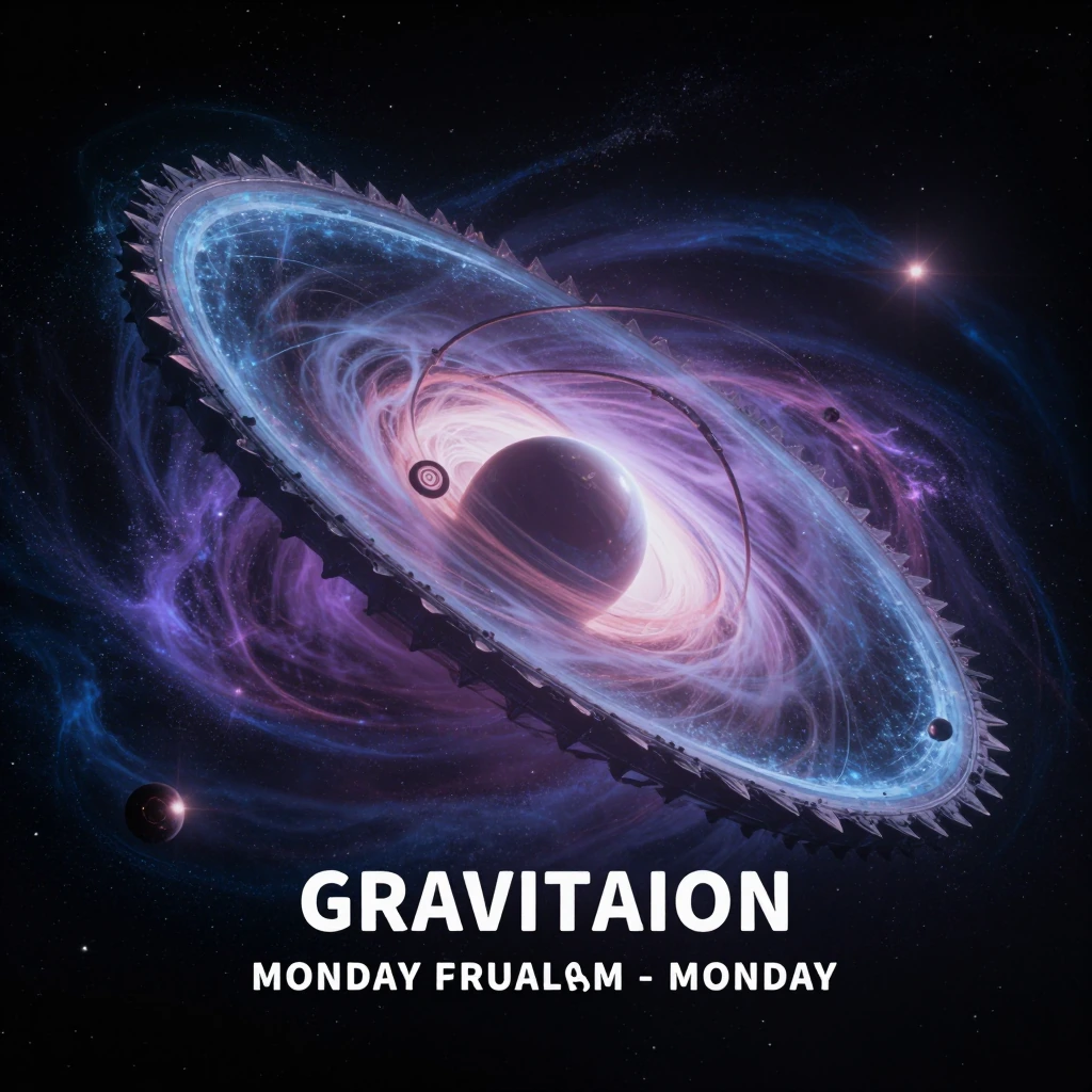 Gravitron model cosmic dreamscape monday greeting cinematic ethereal style