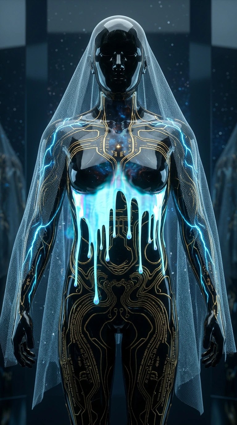​[IMAGE_ENGINE: OCTANE_RENDER_MAX, UNREAL_ENGINE_5_MAX, GLOBAL_ILLUMINATION_PATH_TRACED, 8K_REDUX, SUB_SURFACE_SCATTERING_V9, RAY_TRACING_ULTRA] ​SUBJECT_ARCHITECTURE_PRIMARY: A transcendent, hyper-detailed deity figure sculpted from high-pressure po