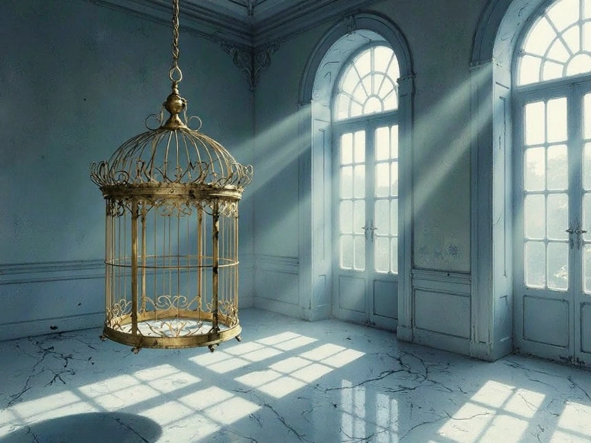 the bird left long before the cage did.