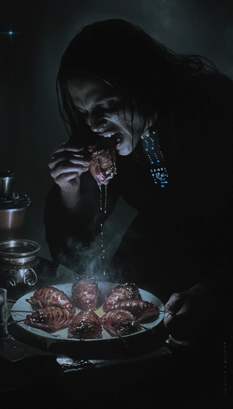 It is a feast for the shadows, a ritual without witnesses. It is not about food, but essence. Tearin…