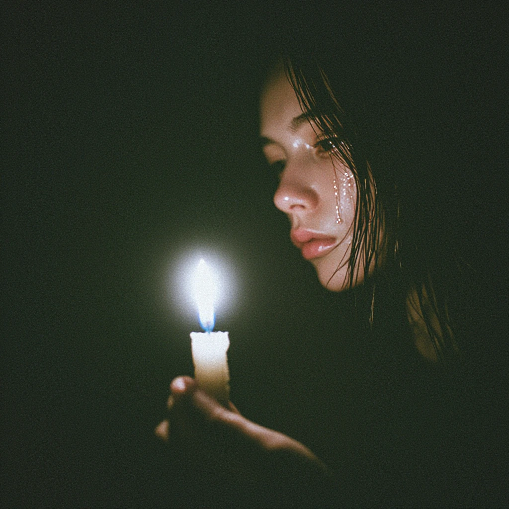 a single flame against the weight of night 🕯️