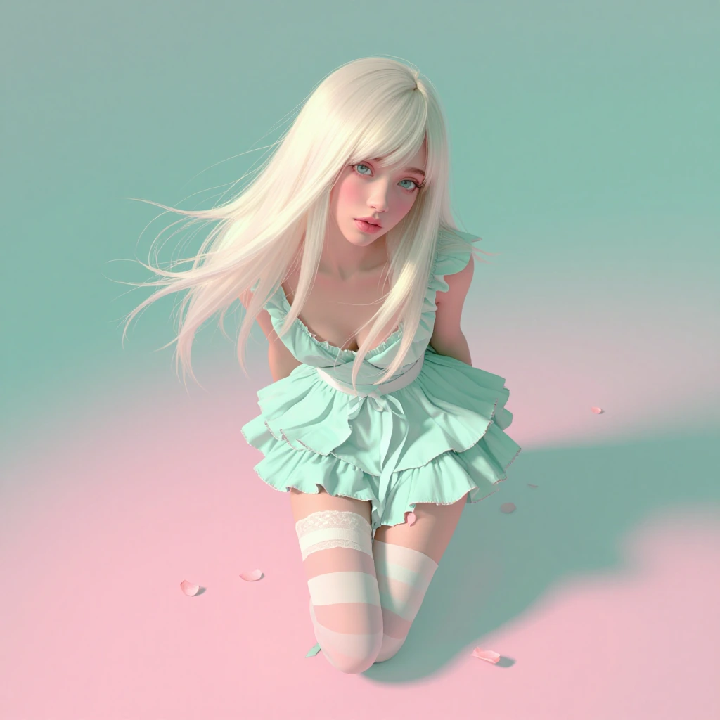 masterpiece, best quality, absurdres, 3d render, cgi, physically based rendering, global illumination, subsurface scattering, ambient occlusion, cinematic lighting, rim lighting, bounce lighting, soft shadows, subtle bloom, woman, looking at viewer,
