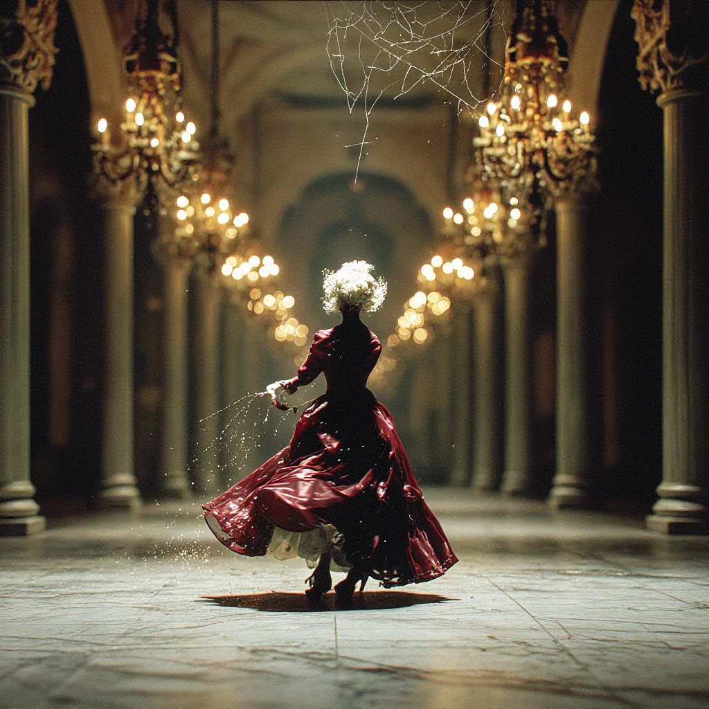 the music stopped but she's still dancing.