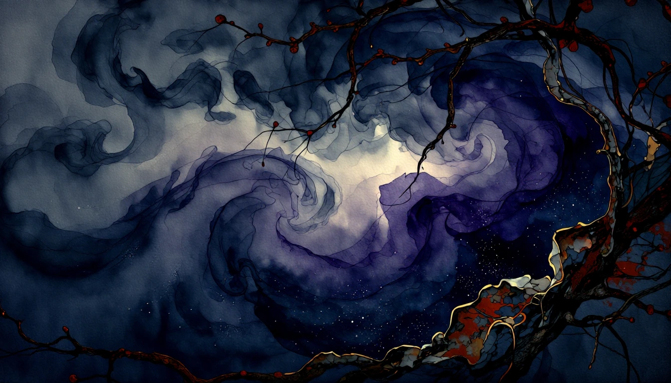 Midnight blue and deep midnight purple swirly smoky background