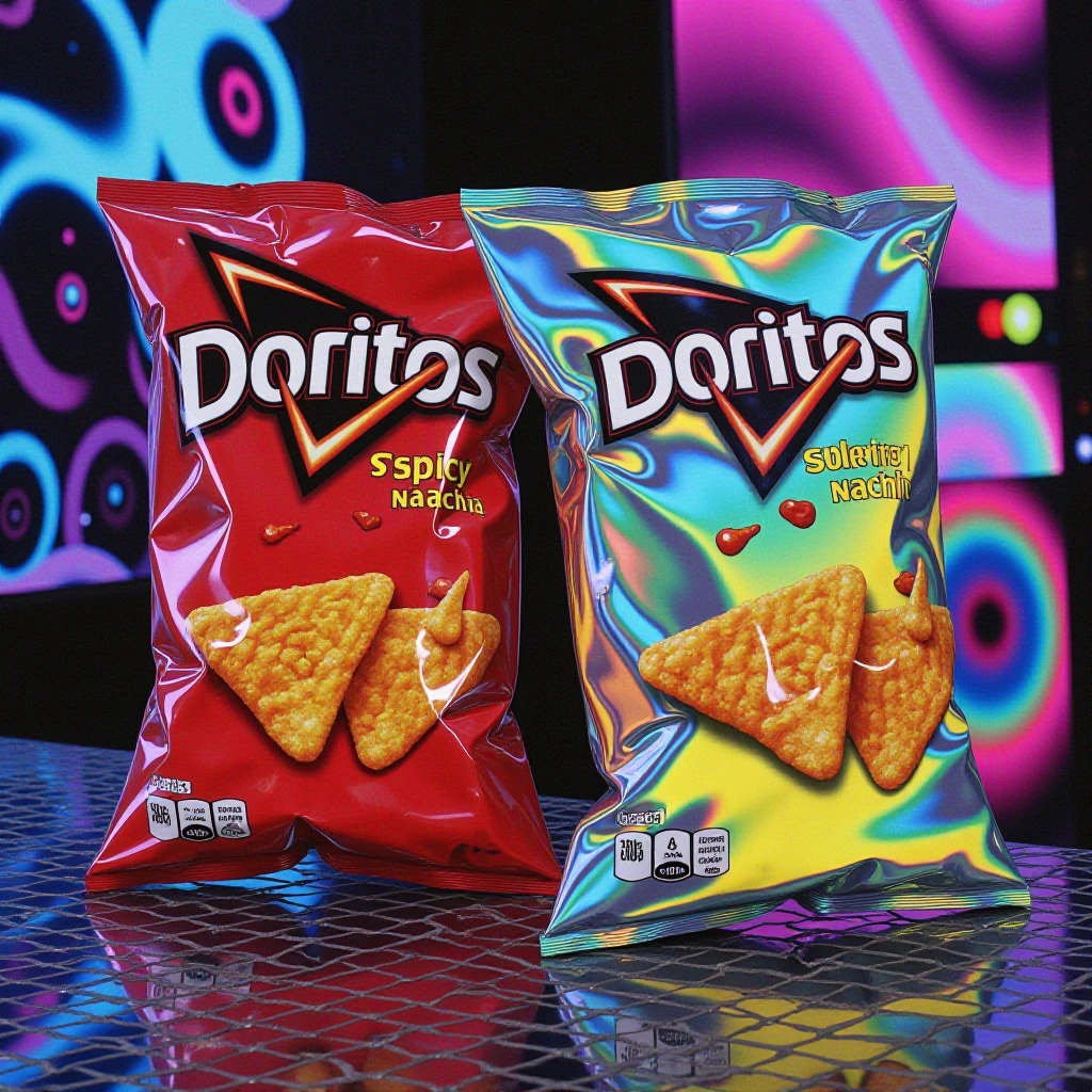 Unopened full bag of Spicy Nacho and Cool Ranch Doritos.