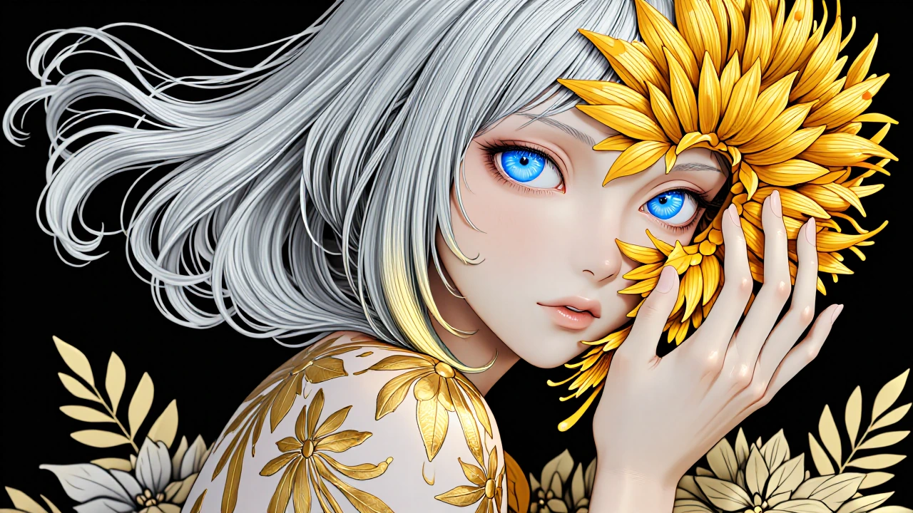 Candid Analog Photo. Ultra-realistic, cinematic, realistic This image is a highly detailed, surreal digital painting featuring a woman with an ethereal, otherworldly quality. The artwork is a blend of realism and fantasy, executed in a meticulous, hy