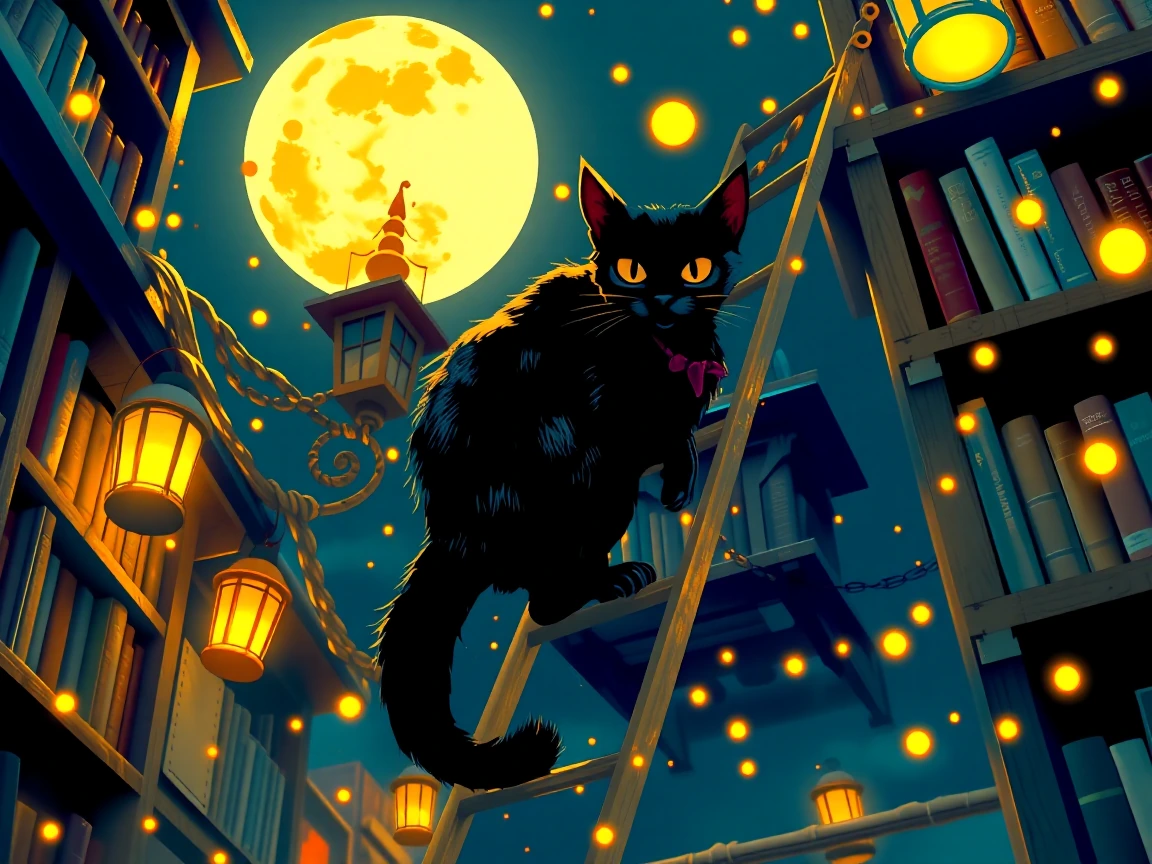 REPLACEABLE PROMPT TIME. Caturday edition: Create a whimsical artwork of a [type of cat] perched in…