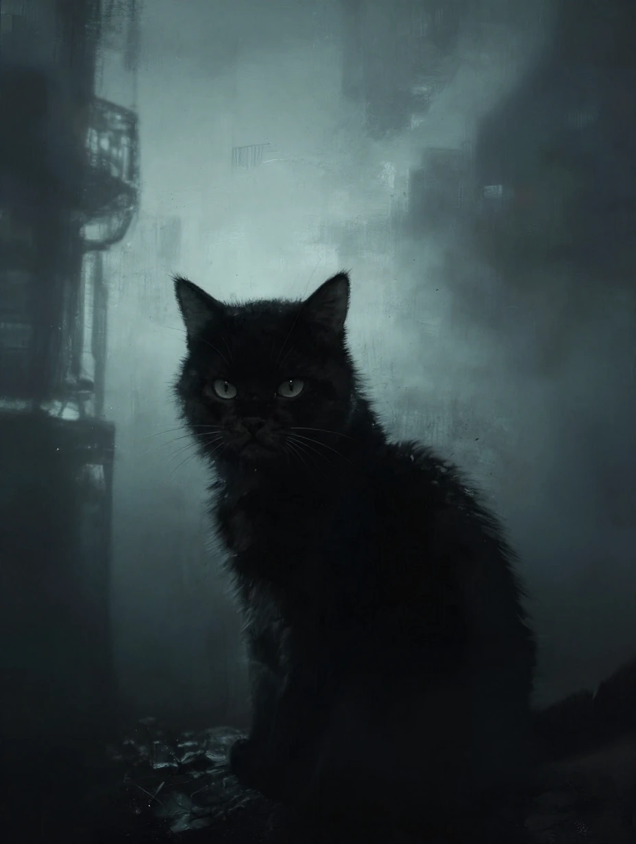 Foggy mornings, cat