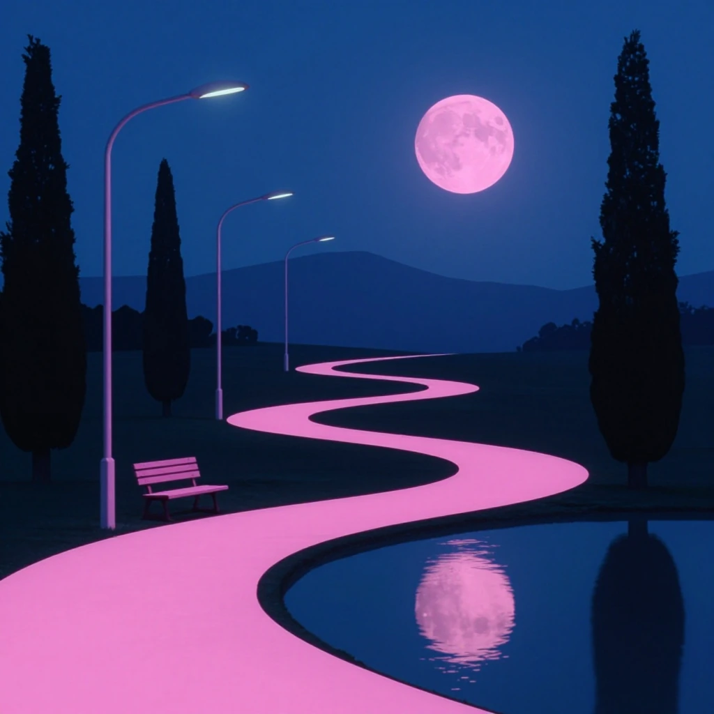 This image is an unsettlingly beautiful masterpiece of contemporary surrealism that feels like a quiet glitch in reality. It is a world where the laws of nature have been rewritten by a digital hand/ yet it feels more like a memory than a machine-mad