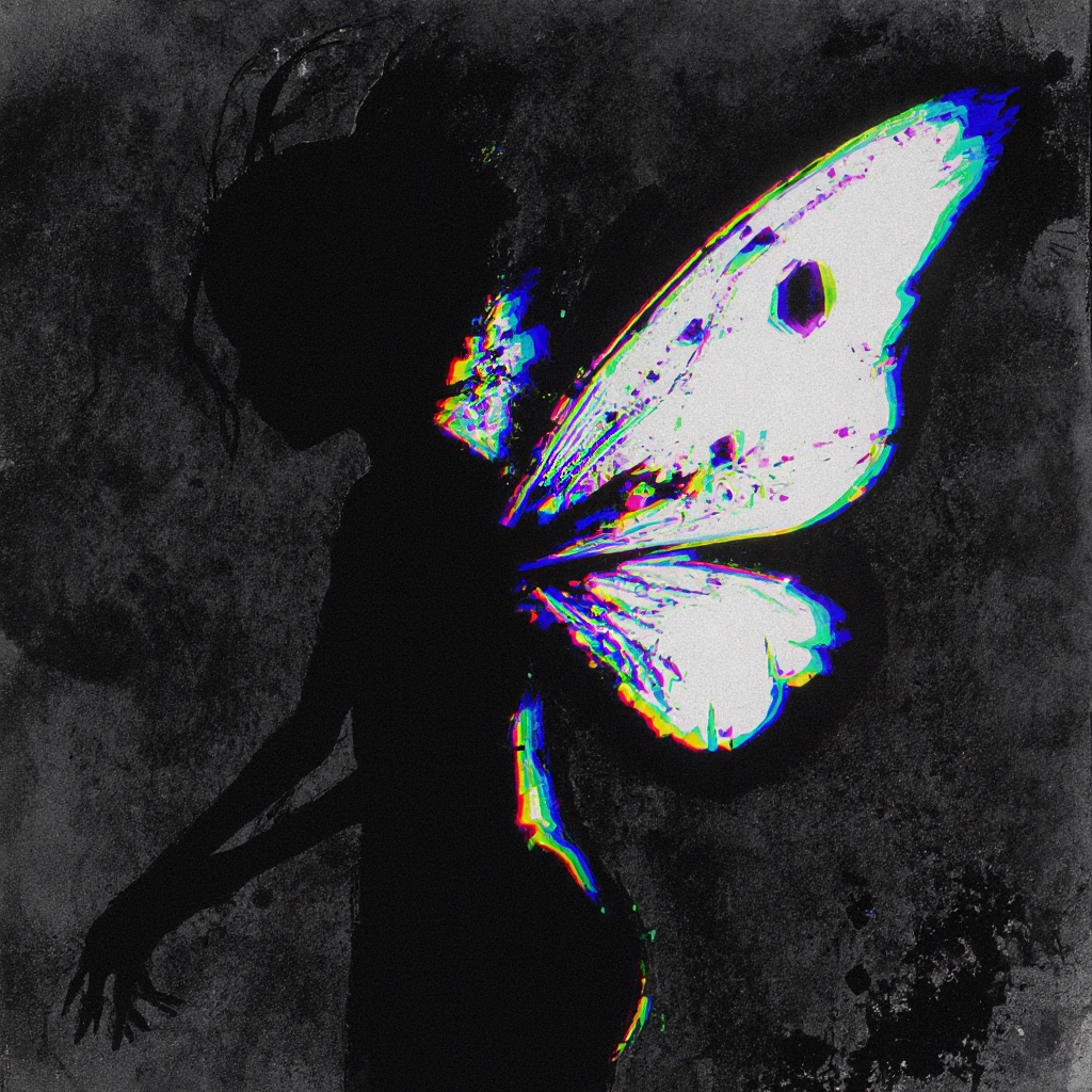 high-contrast palette, subtle grain, timeless feeling, cinematic quality, modern art photograph, Tinkerbell, highly detailed