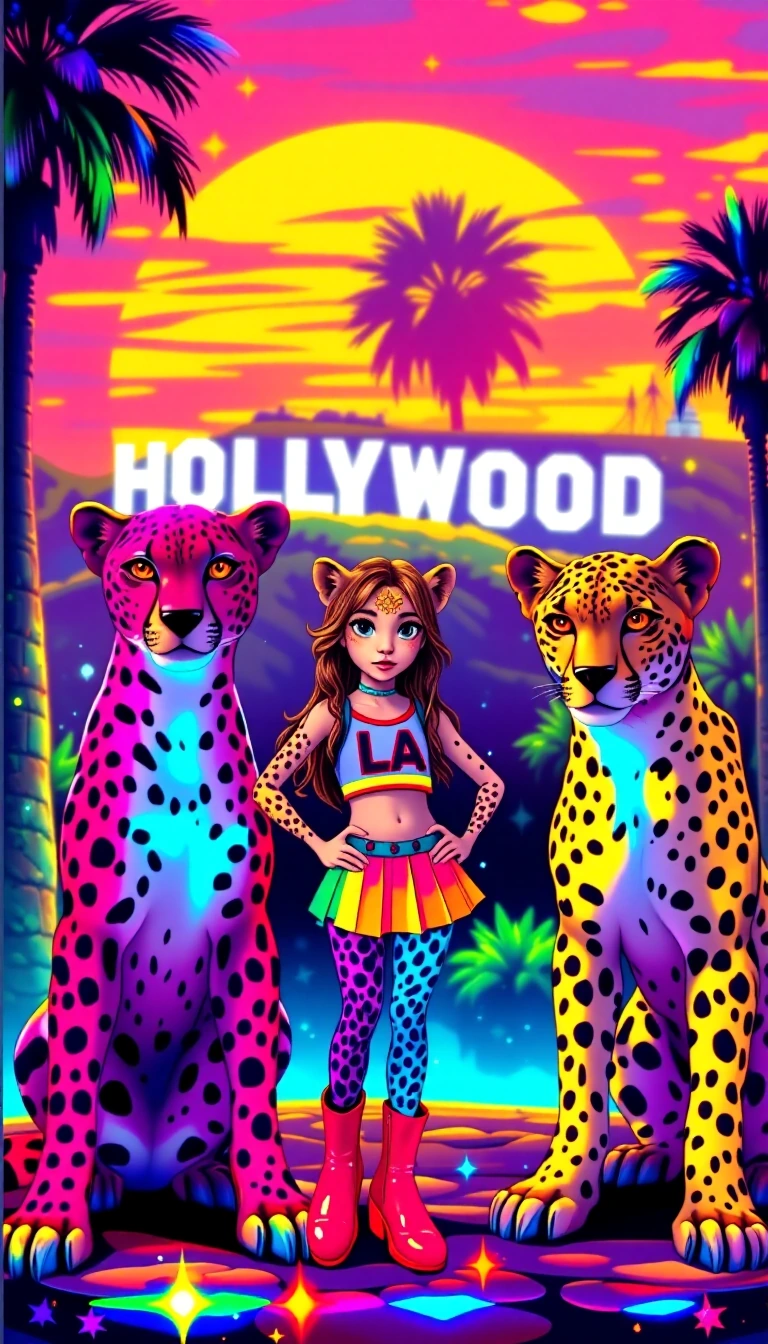 creating with Elle, in Lisa Frank style. having an absolute blast 🩷