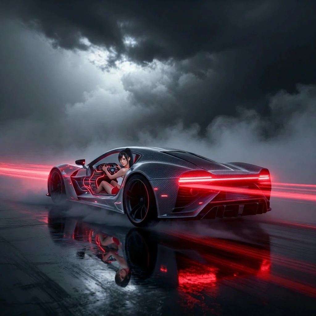 Make the girl sitting inside this awesome car