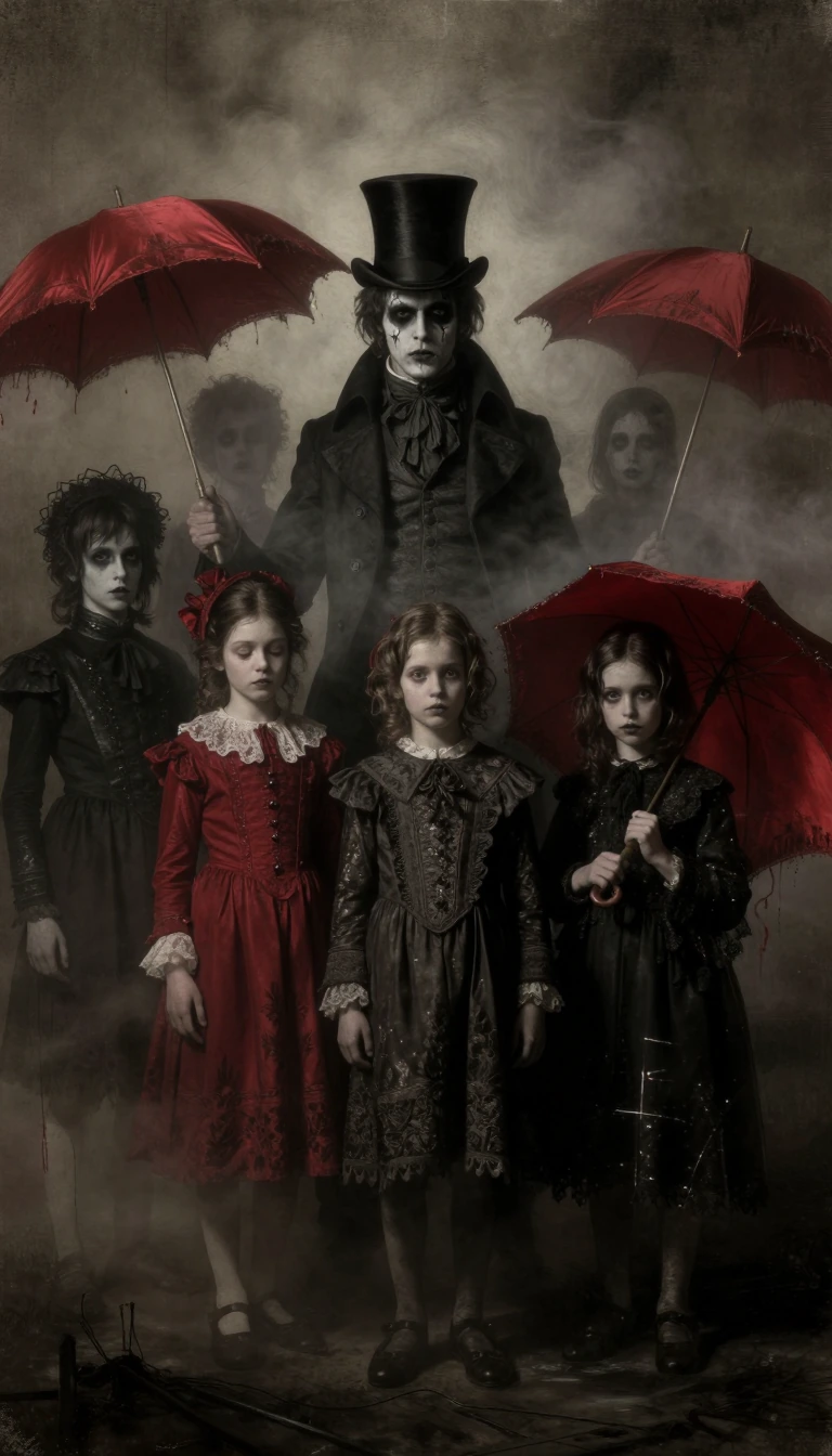 We are spectators of a parade that never moves forward. The fog is our only home, and the red of our…