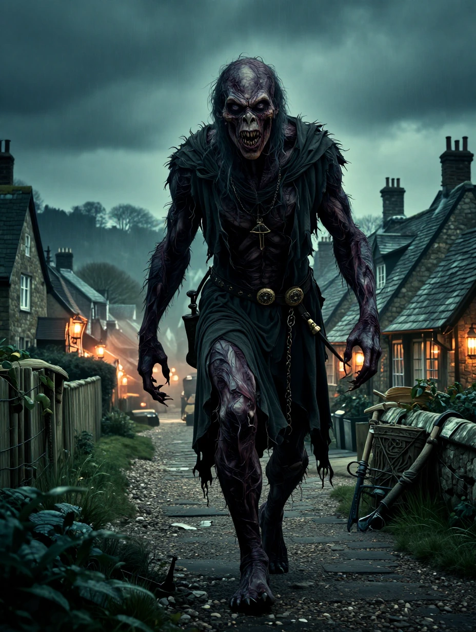 A Flesh Eating Ghoul grown massive over its Cannibalistic feasting stalks the lands of England. The year is 1526. The sleepy village of Swyre in Dorset is the latest haunt of the Ghoul known as the Eater-of-Men. In the gathering dusk the creature ari