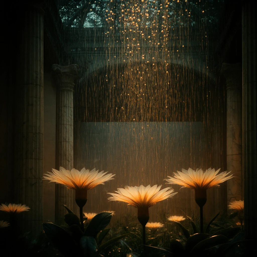 the flowers were thirsty so the rain learned to climb.