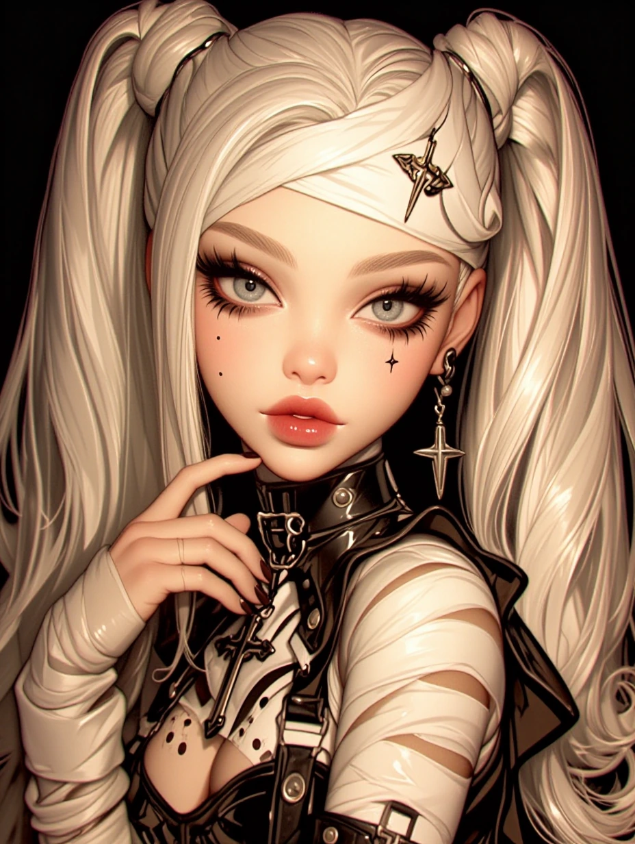 Mummy girl, monster high style, airbrushed manga, no doll joints