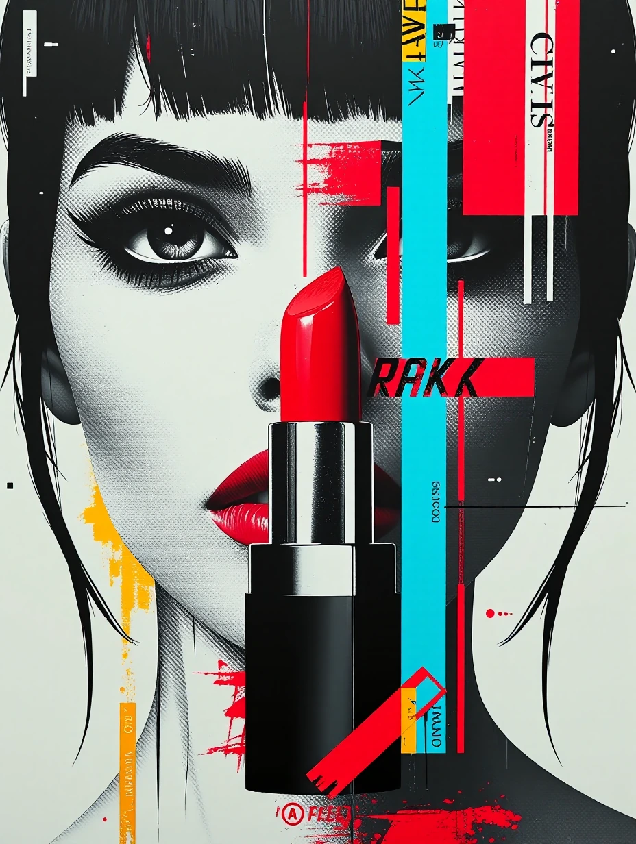 [mv2-jinx] Striking raven-haired woman with sharp cheekbones, bold lips, and a dramatic gaze paired…