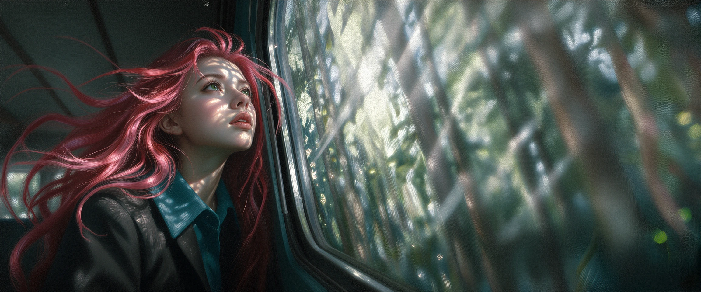 train through the forest