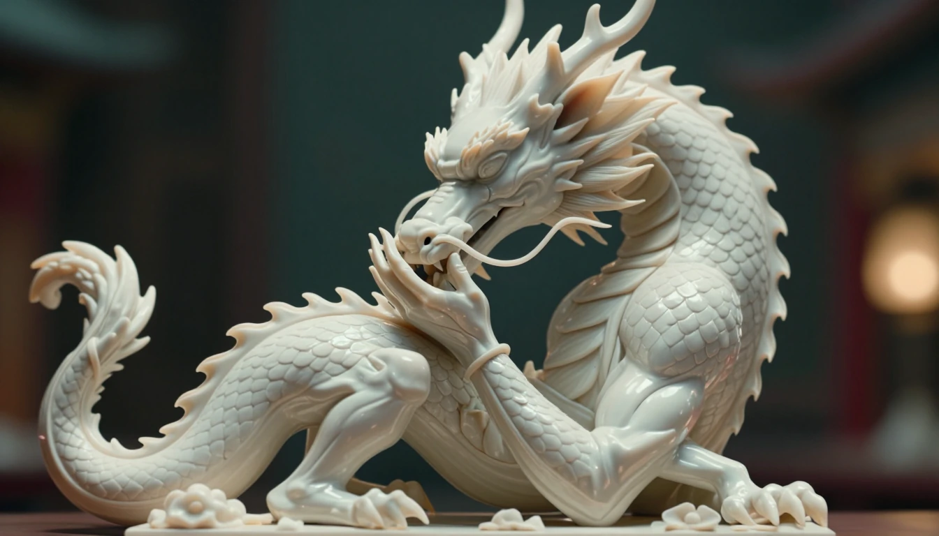 White porcelain dragon with a secret