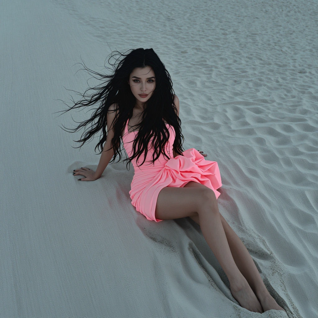 beautiful woman laying on the beach