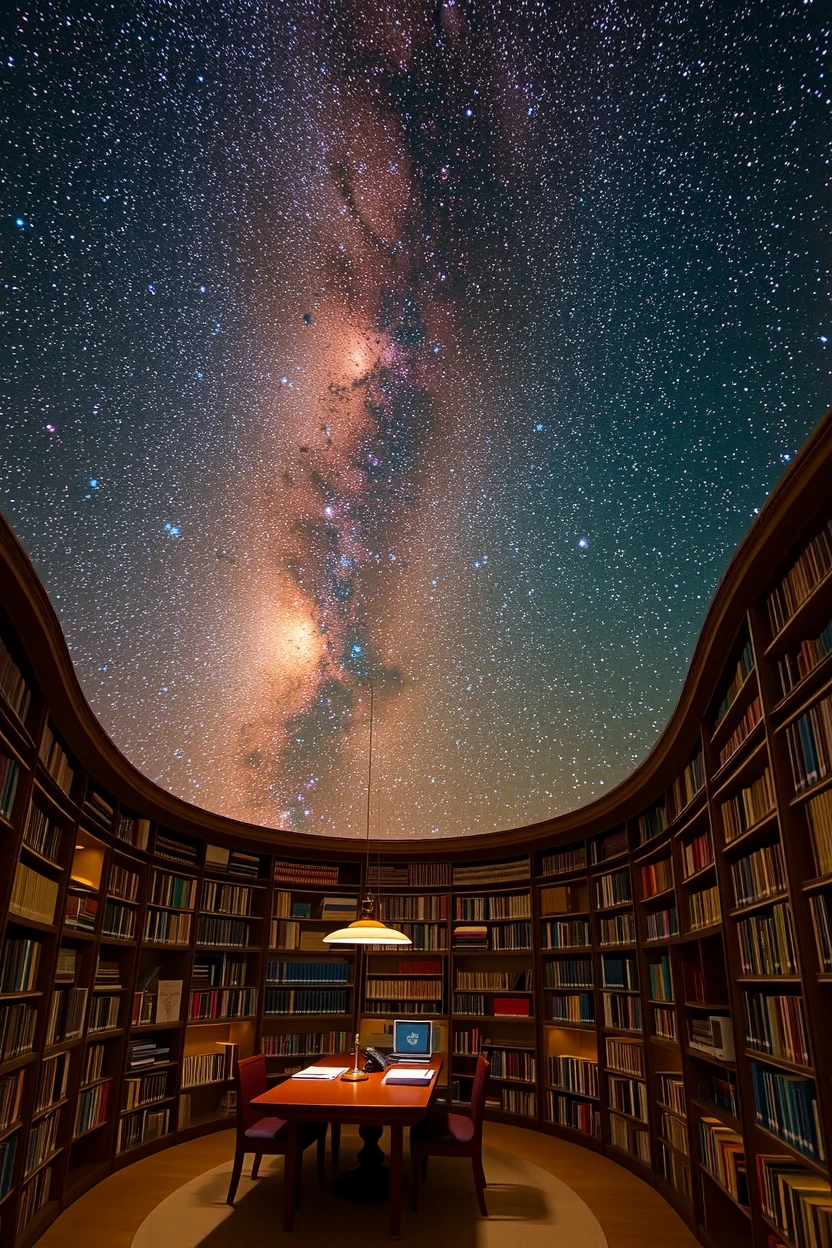 the last library on earth, end of days, Milky Way sky