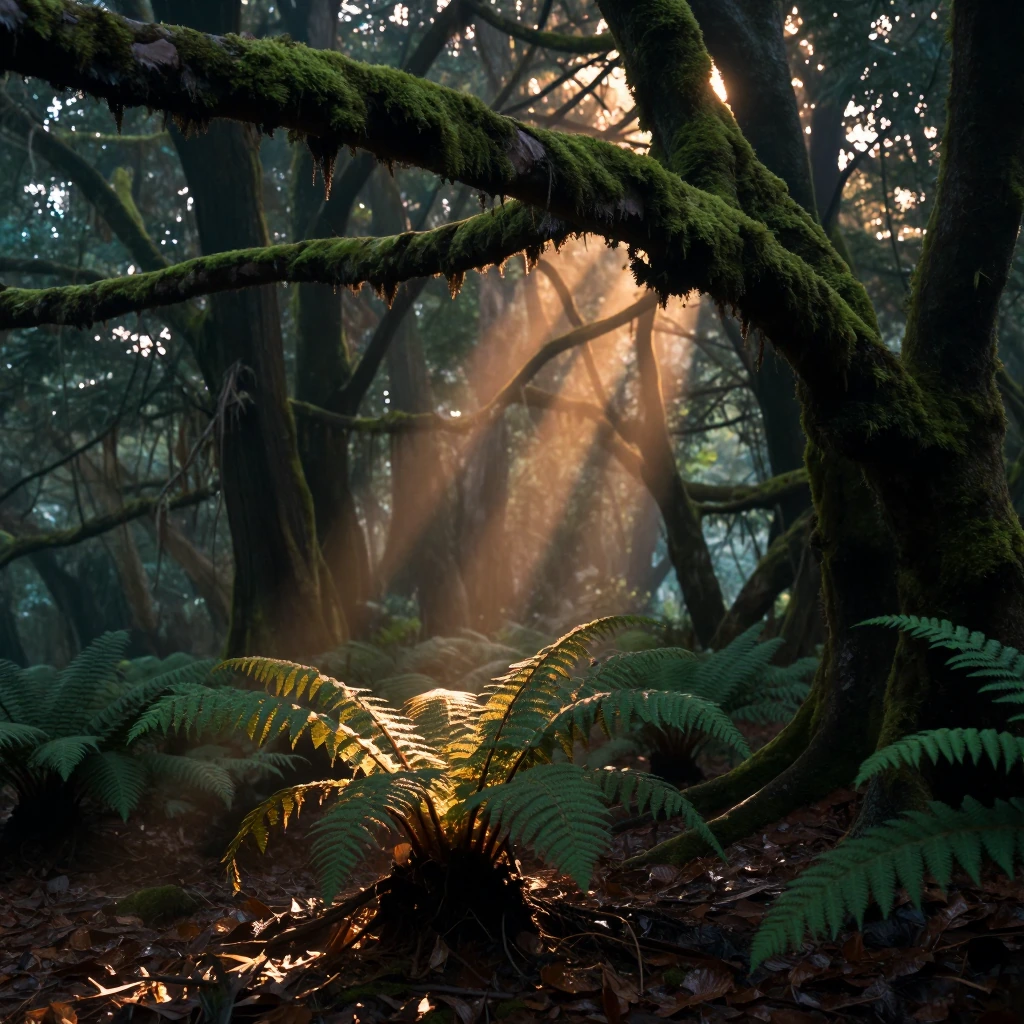 the forest holds its breath at dusk.