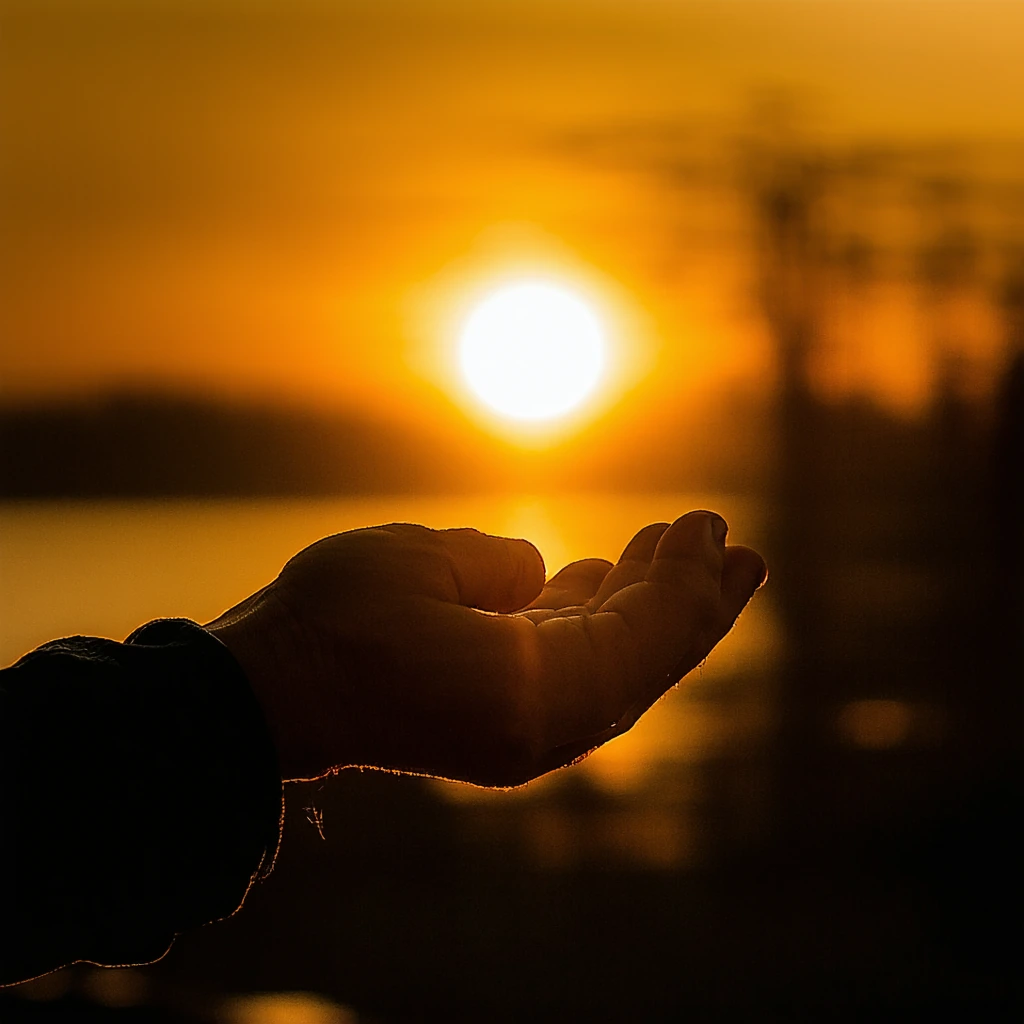 weathered hands cupping divine light ✨