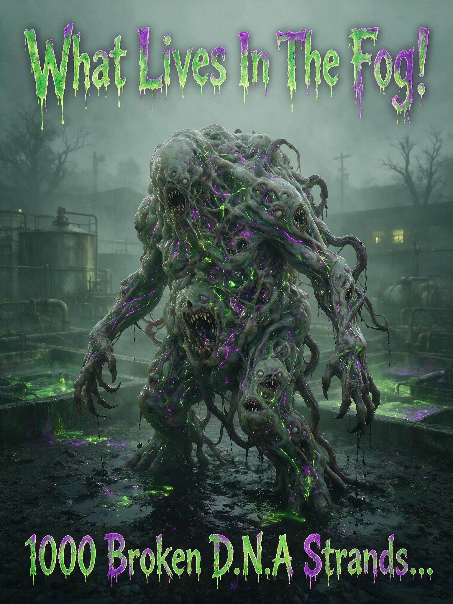 What lives in the Fog; A Creature that should not exist, an unnatural abomination brought into existence by the chemical runoff of a medical waste facility. A creature formed from thousands of different DNA samples — human, animal, bacterial, viral —