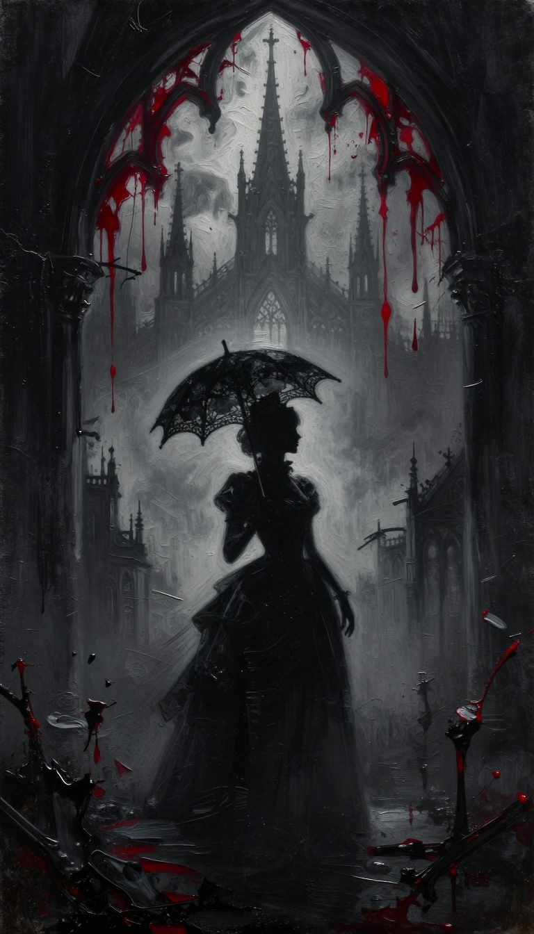 Beneath the stone archway where ruby skies weep, she waits for eternity. There is no rain here, only…