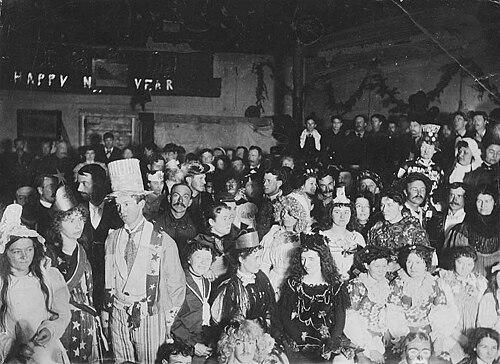 canadians in Yukon territory celebrates the end of the 19th century with a Masquerade Ball at Pionee…