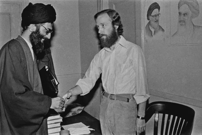 ali Khamenei visiting an American hostage 1980
