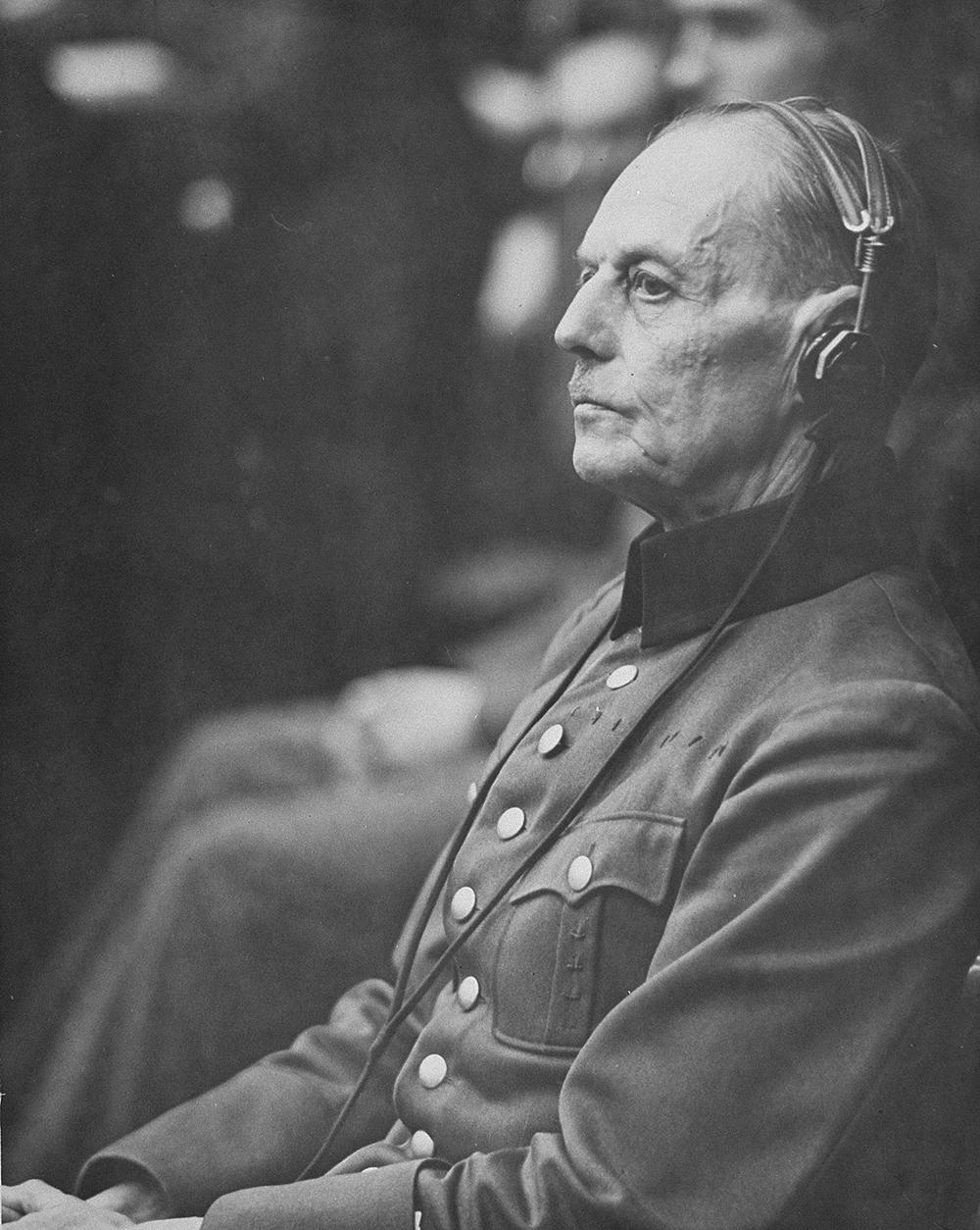 german Generalfeldmarschall Gerd von Rundstedt during the Nuremberg Trials, 1945. Throughout WWII Ru…