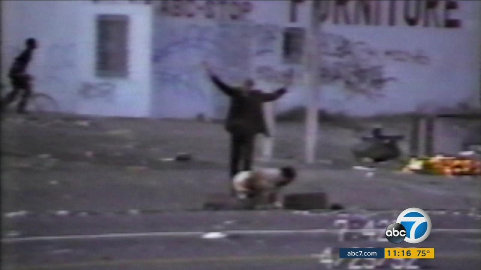 april 29, 1992 - Los Angeles, California. Victim Fidel Lopez, a Guatemalan immigrant is beaten and s…