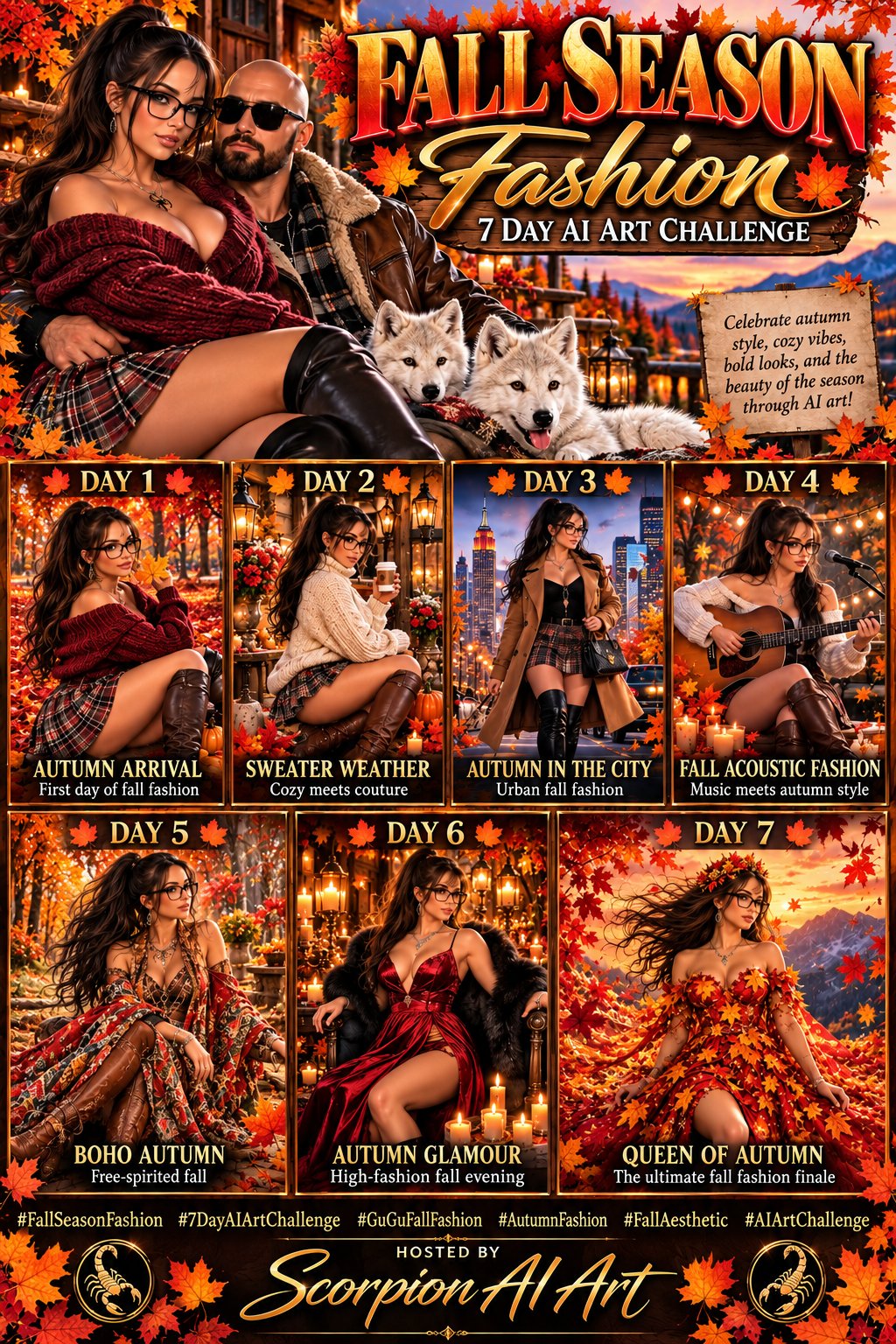 Fall Season Fashion "Fall Season Fashion arrives with crisp air, bold colors, and seven days of autu…