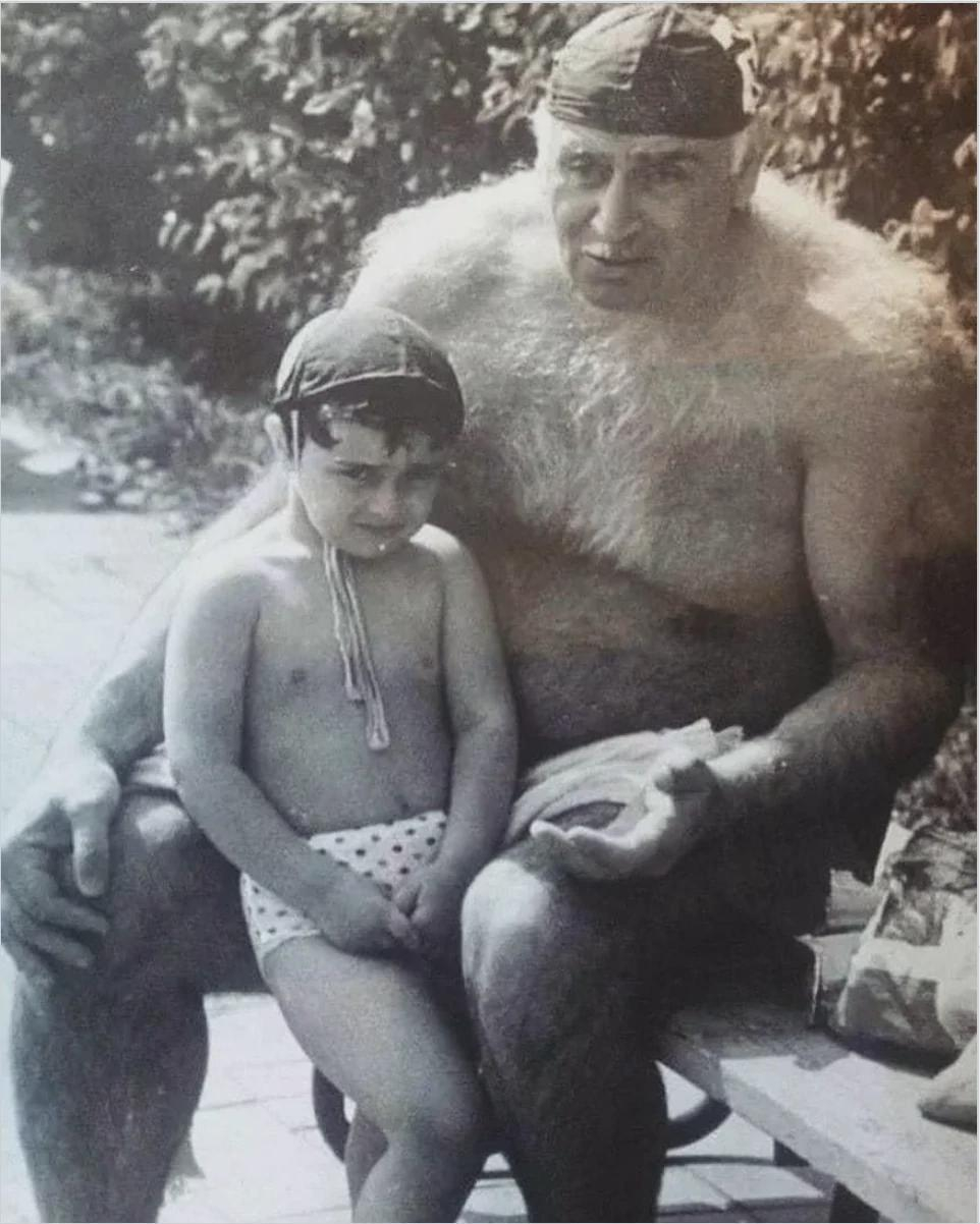 legendary water polo player Petre Mshvenieradze and his gran…