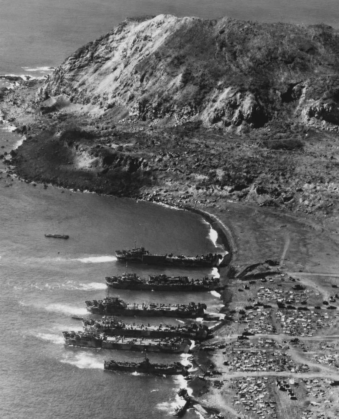 uS forces landing on the shores of Iwo Jima, February 1945