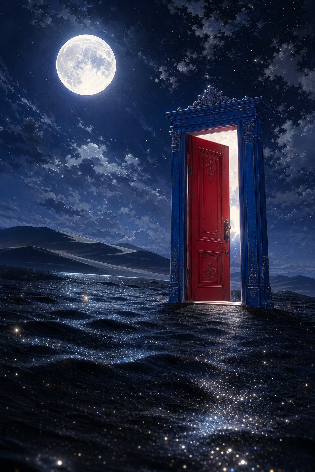 A door in the desert, slightly open