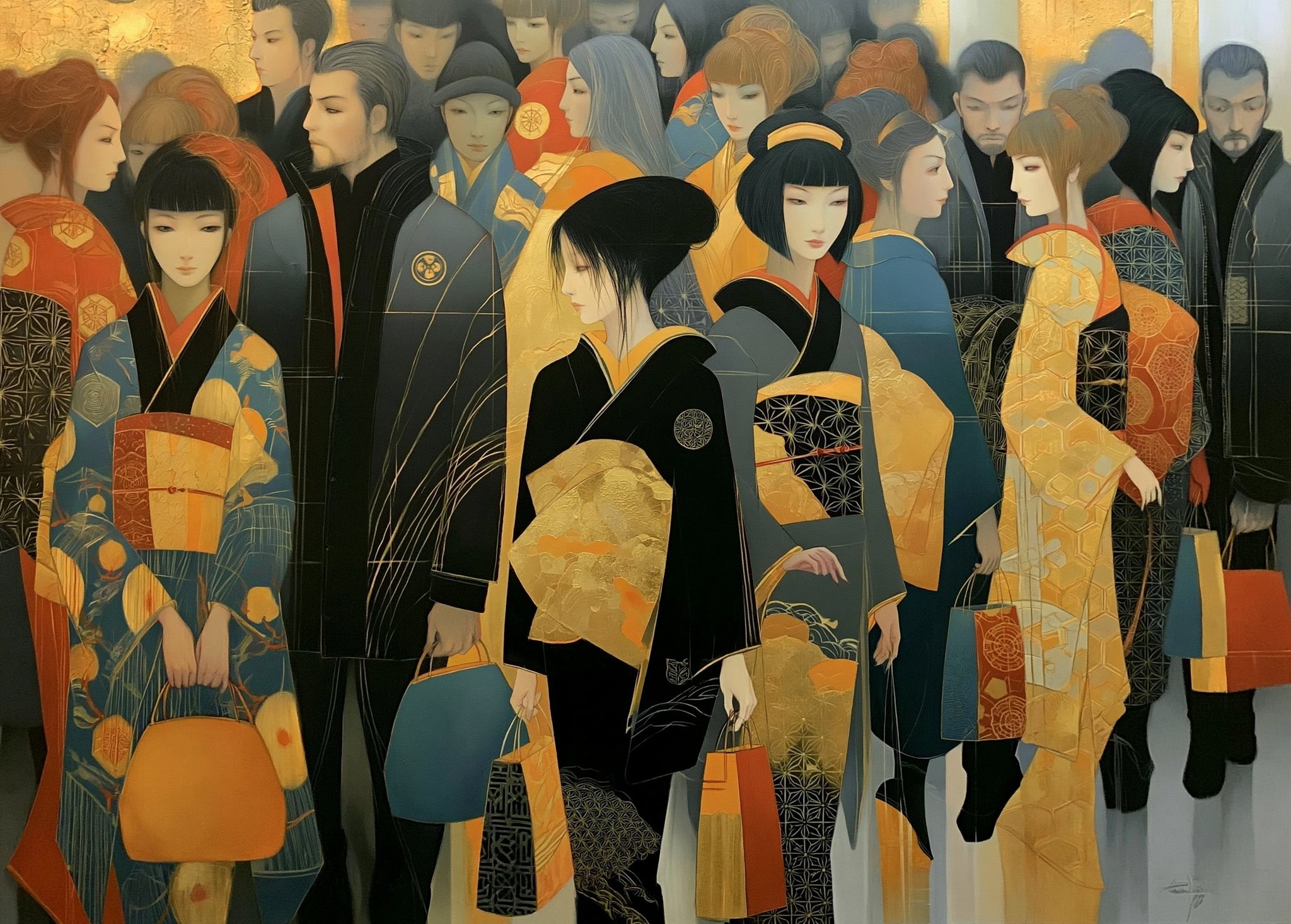 Faces drift like lanterns, each carrying a secret wrapped in…
